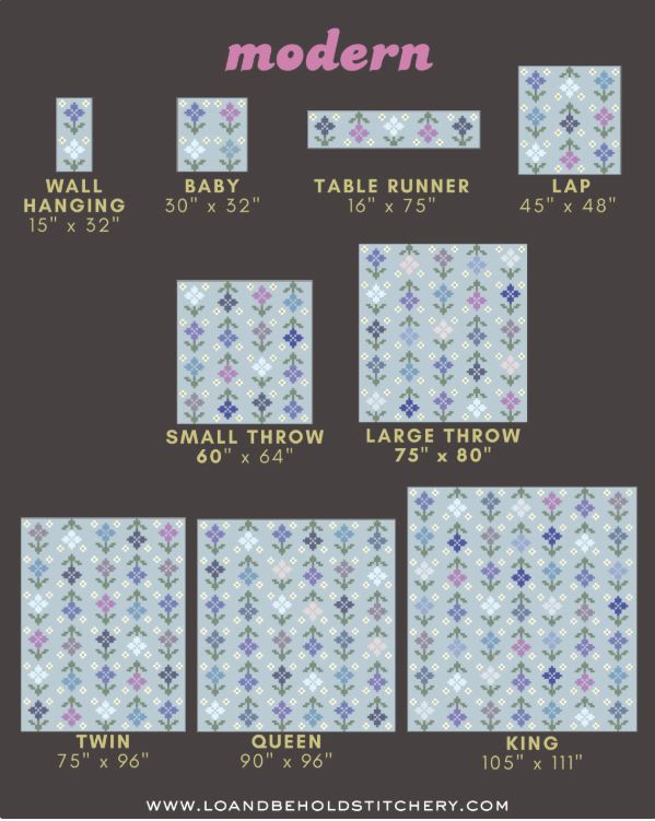Pansy Patch Quilt Pattern by Lo & Behold Stitchery