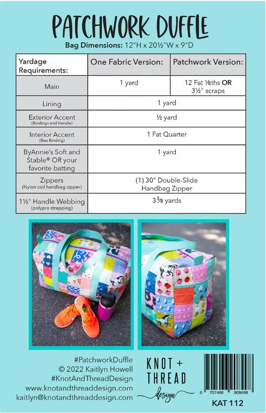 Patchwork Duffle 2nd Edition Pattern by Knot & Thread Designs
