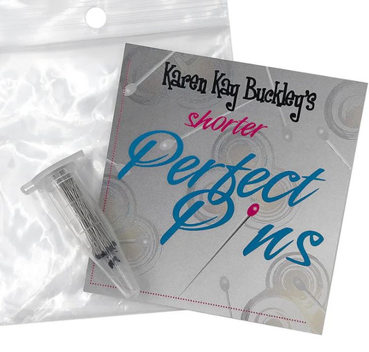 Karen Kay Buckley Shorter Perfect Pins - 1" - 50ct Valdani perle cotton size 12 thread spool for quilting and embroidery