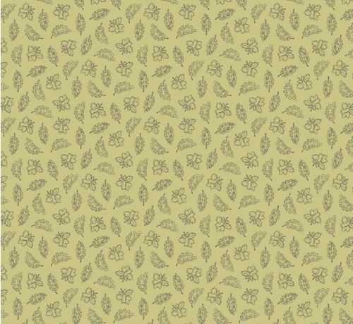 Leafy Serenity-mustard green / Pioneer Days Collection  by Lady Bruniere | Mia Presley Designs