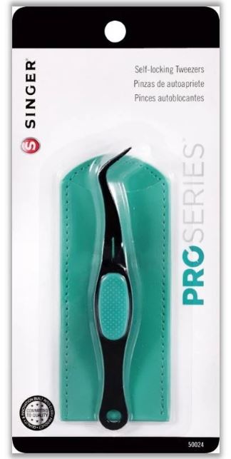 Singer ProSeries Self-Locking Tweezers with Storage Sleeve