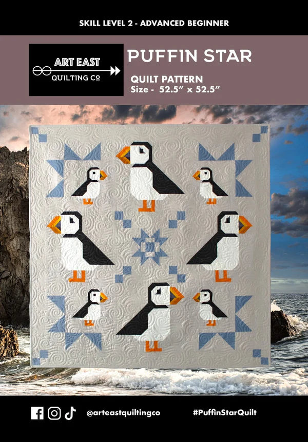 Puffin Star Pattern Quilt Pattern Booklet by Art East Quilting Co