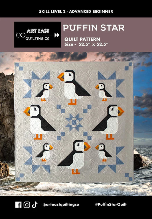 Puffin Star Pattern Quilt Pattern Booklet by Art East Quilting Co