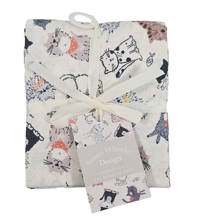 Purrfect Cats 5 Piece Fat Quarter Bundle by Susan Wheeler / Make + Believe