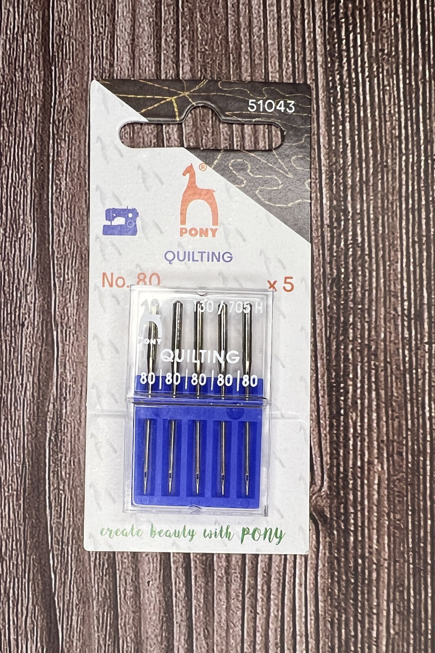 PONY - Machine Needle Quilting - Size 80/12 (Pack of 5) / P51043