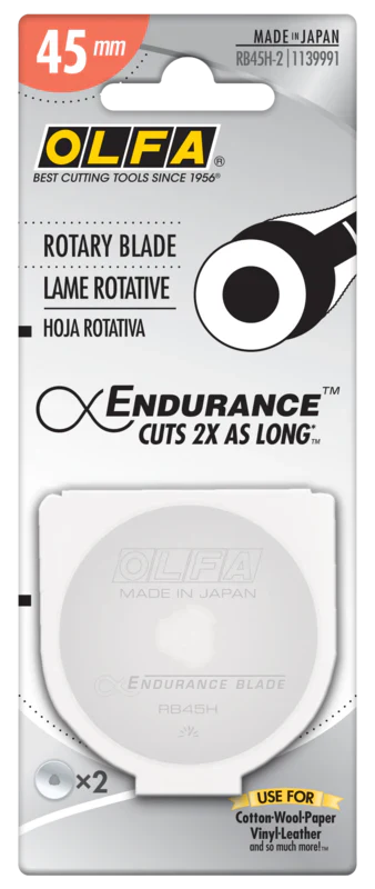 Olfa 45mm Endurance Rotary Blade 2pk / RB45H-2 Valdani perle cotton size 12 thread spool for quilting and embroidery