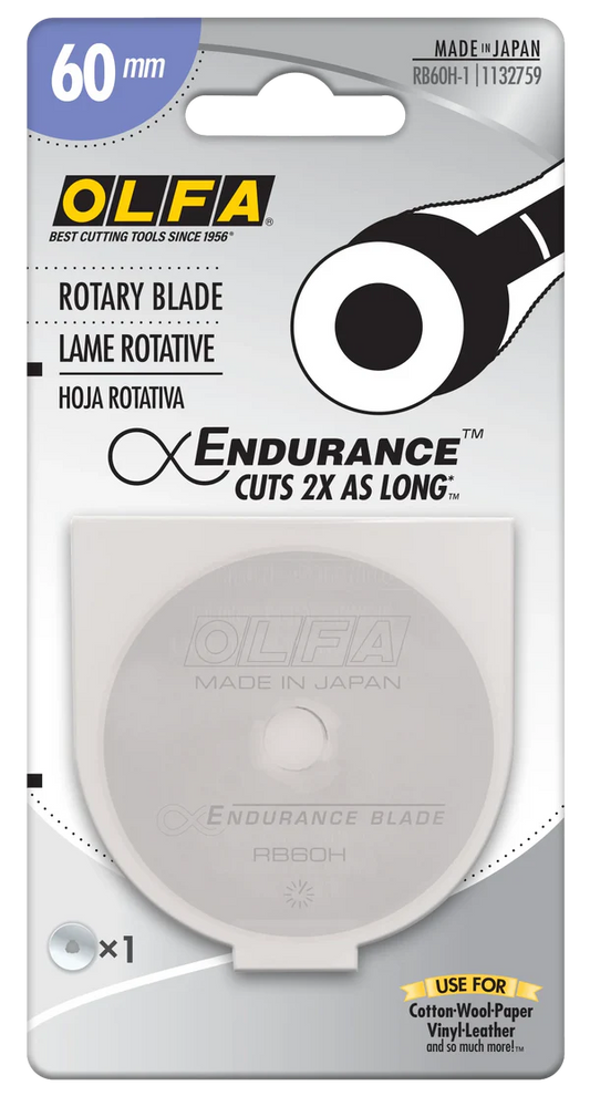 Olfa 60mmEndurance Rotary Blade 2pk / RB60H-2