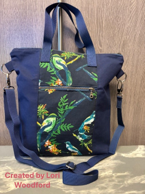 Redwood Tote Pre-Cut Kit w/ Merchant Mills Waxed Canvas & Art Gallery Prints