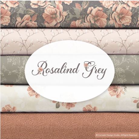Rosalind Grey Charm Pack - 42 Piece 5" Squares - Camelot Fabrics