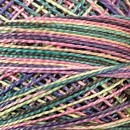 S301 Valdani Perle Cotton Size 12 / Spool 100M: VARIEGATED 100m Color No: S301 - Color Rhapsody