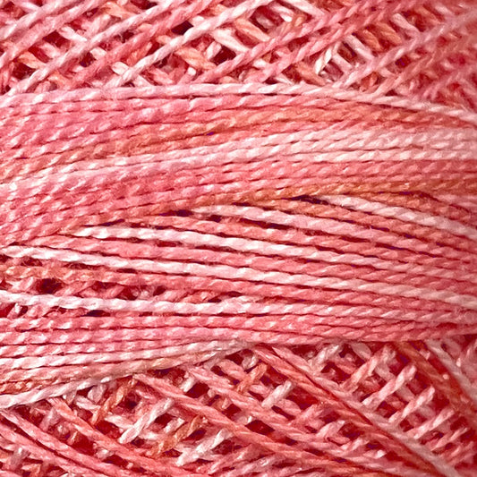 S304 Valdani Perle Cotton Size 12 / Spool 100M: VARIEGATED 100m Color No: S304 - Coral Glow