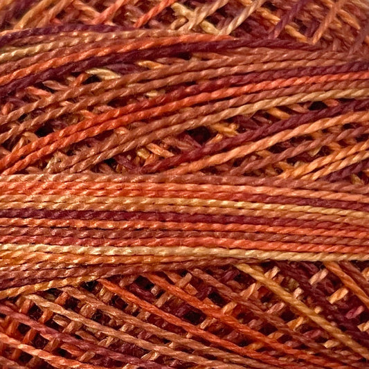 S305 Valdani Perle Cotton Size 12 / Spool 100M: VARIEGATED 100m Color No: S305 - Vintage Flame