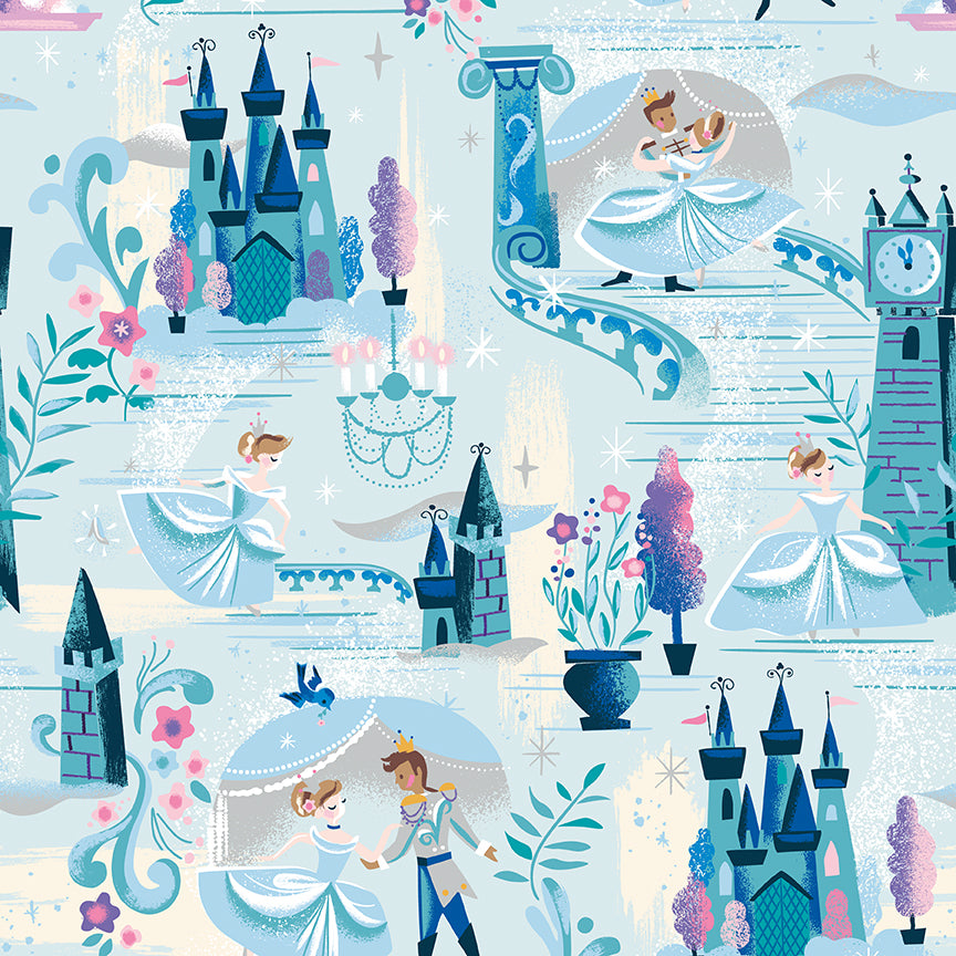 Cinderella's Carriage Pane 21 Piece Fat Quarter Bundle - Wishes by Jill Howarth