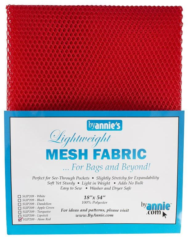 Mesh Fabric 18 x 54" - Atom Red - ByAnnie