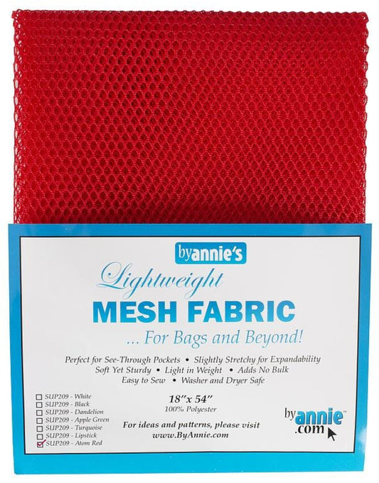 Mesh Fabric 18 x 54" - Atom Red - ByAnnie