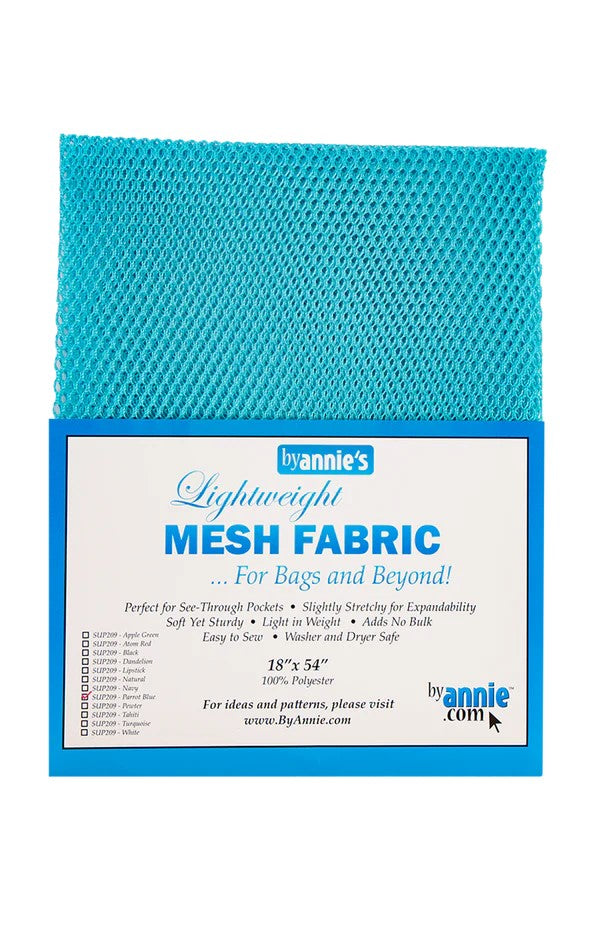 Mesh Fabric 18 x 54" - Parrot Blue - ByAnnie Valdani perle cotton size 12 thread spool for quilting and embroidery