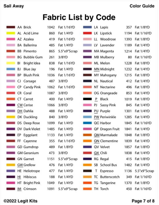 Legit Kits Sail Away Pattern | Special Order