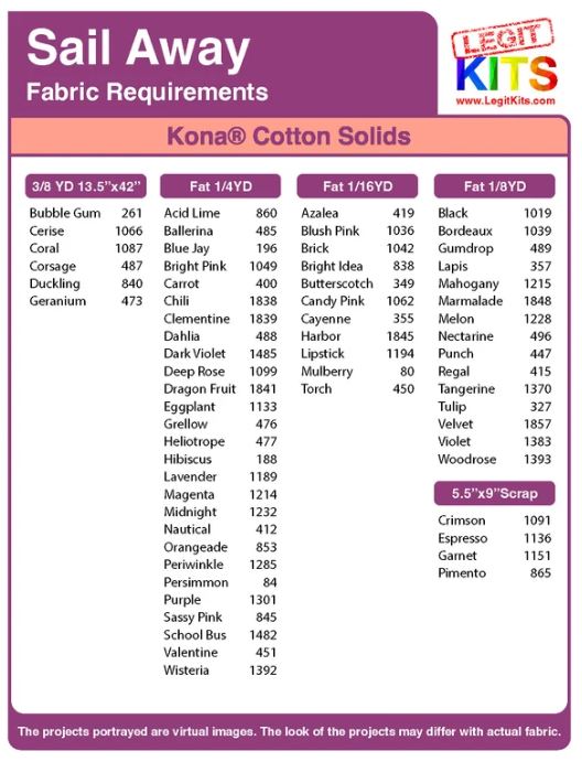 Legit Kits Sail Away Pattern | Special Order