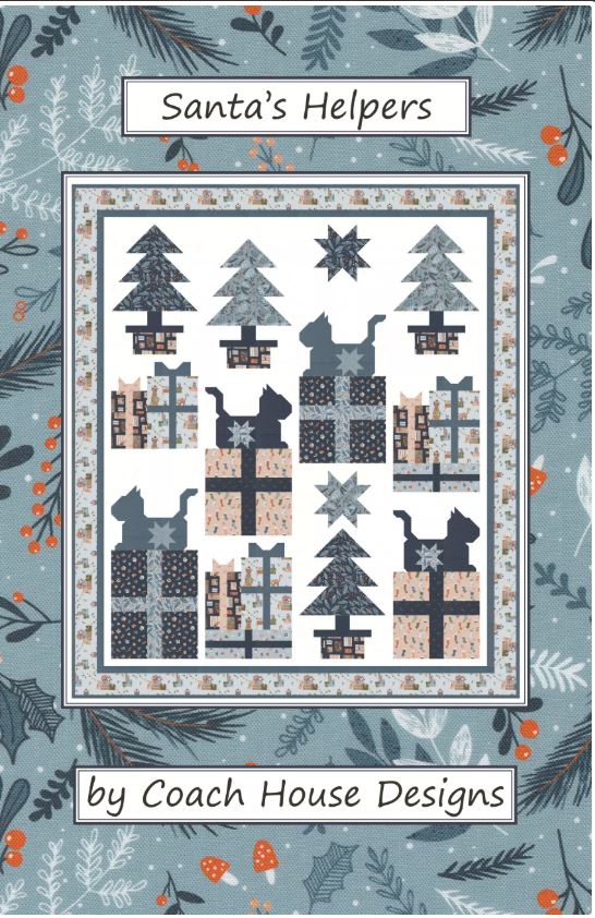 Santa's Helpers Quilt Pattern by Coach House Designs / CHD2445 - 61" Valdani perle cotton size 12 thread spool for quilting a
