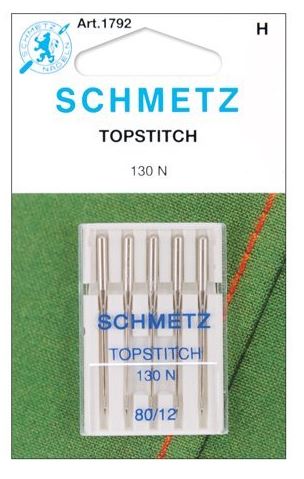 Schmetz Top Stitch Sewing Machine Needles, 5 Count / 80-12