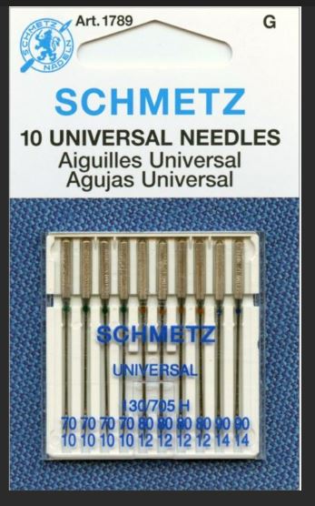 Schmetz Universal Sewing Machine Needles, 10 count, assorted size 70,80,90