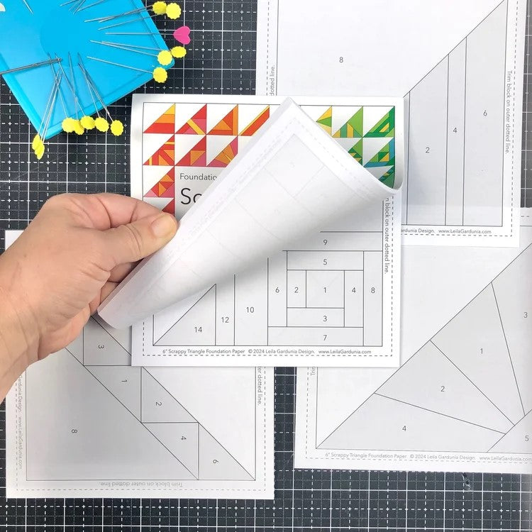 6" Scrappy Triangle Foundation Pad by Leila Gardunia