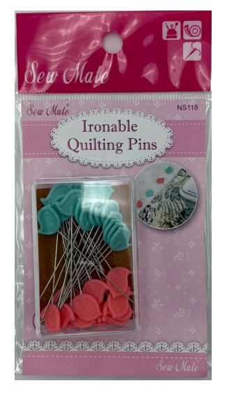 Heat Resistant (Ironable) Quilting Pins, 48mm, 30pc By Sew Mate / NS Valdani perle cotton size 12 thread spool for quilting a