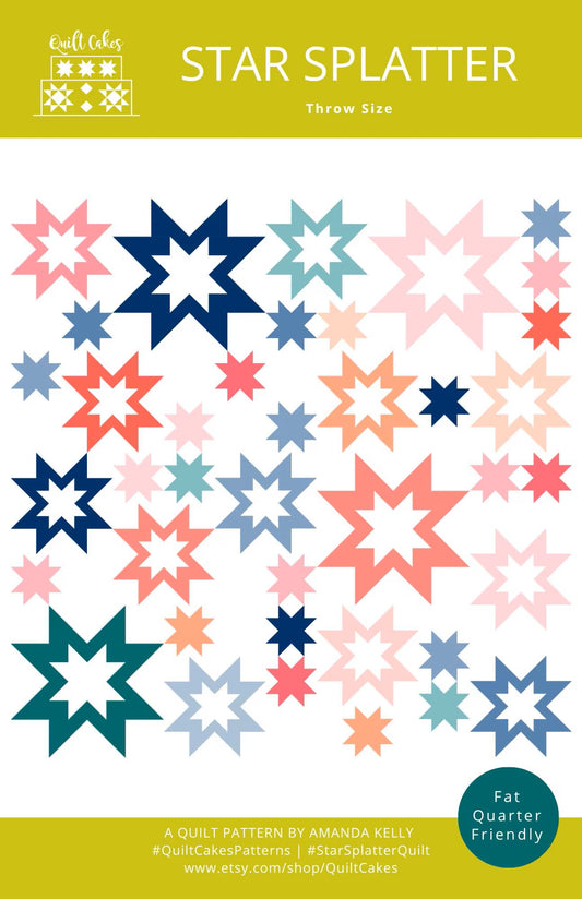 Star Splatter Throw Quilt Pattern by Amanda Kelly of Quilt Cakes Valdani perle cotton size 12 thread spool for quilting and e