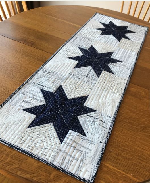 Star Bright Mini Wall Hanging or Table Runner Quilt Pattern / Original Pattern by Lorna Costantini