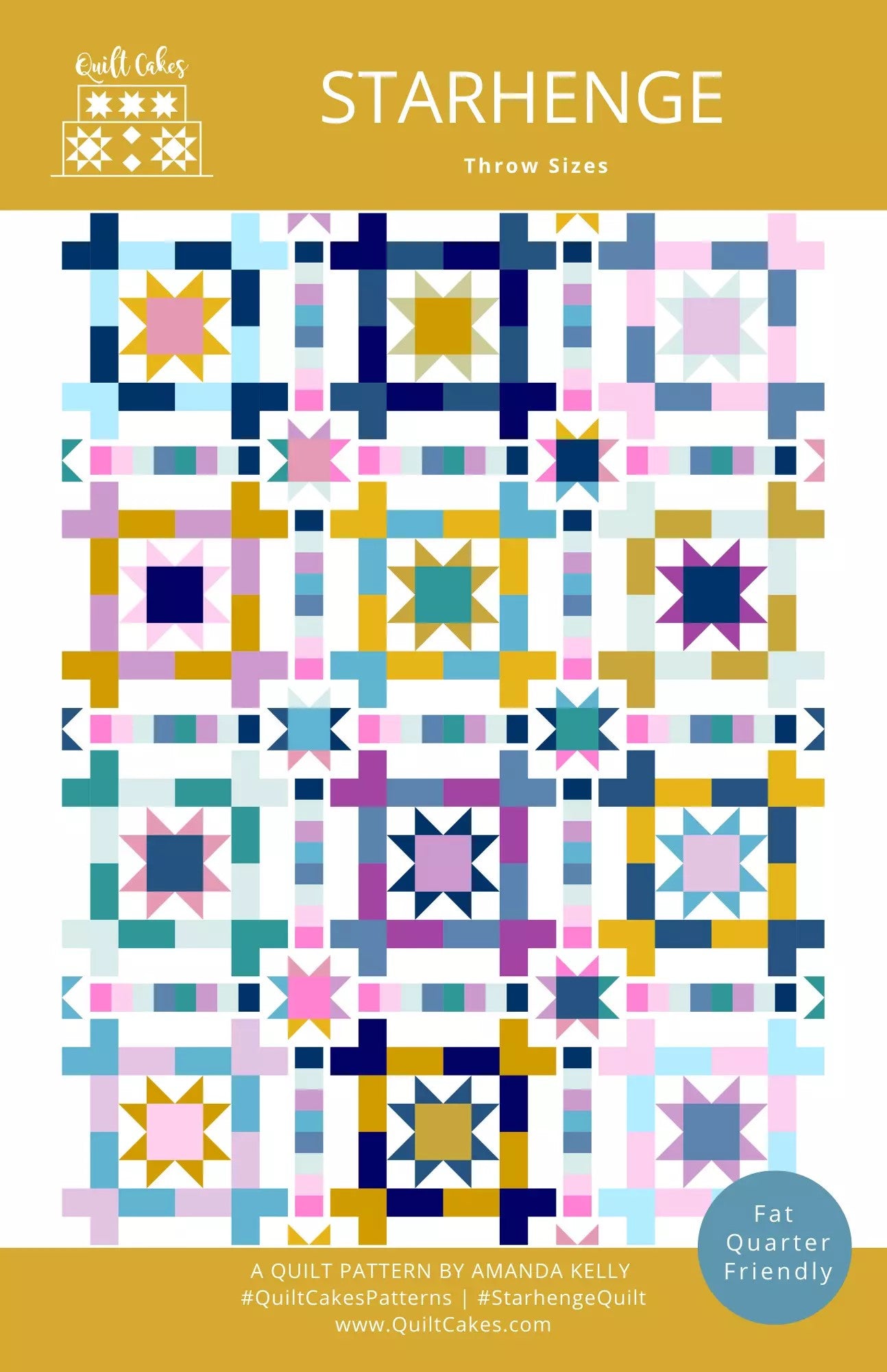Starhenge Quilt Pattern (3 sizes) by Amanda Kelly of Quilt Cakes Valdani perle cotton size 12 thread spool for quilting and e