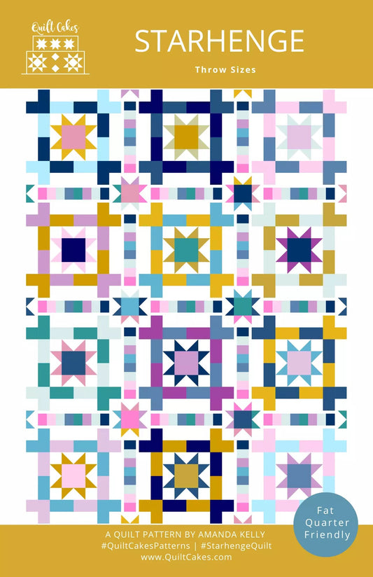 Starhenge Quilt Pattern (3 sizes) by Amanda Kelly of Quilt Cakes Valdani perle cotton size 12 thread spool for quilting and e