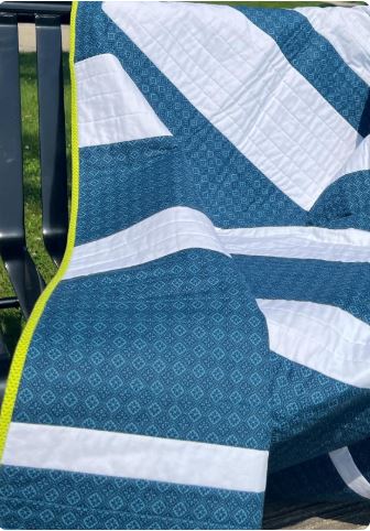 Stripe Reversal — Custom Modern Handmade Throw Quilt by Karen Jantz 53" x 76"