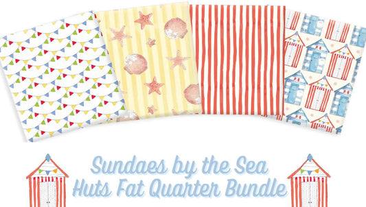 Sundaes by the Sea - Beach Huts - 4 Piece Fat Quarter Bundle by Craft Cotton Co