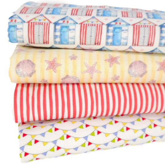 Sundaes by the Sea - Beach Huts - 4 Piece Fat Quarter Bundle by Craft Cotton Co