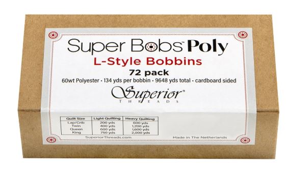 Superior Threads Super Bobs® Poly Pre-Wound Bobbins | L-Style | 72 Pack | Special Order