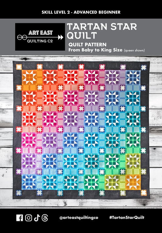 Tartan Star Pattern - Art East Quilting Co. / 6 Sizes - Baby to King