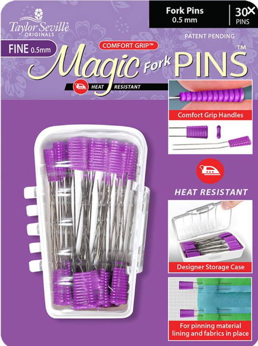 Taylor Seville Magic Fork Heat Resistant Pins (Fine) - 30 Pack
