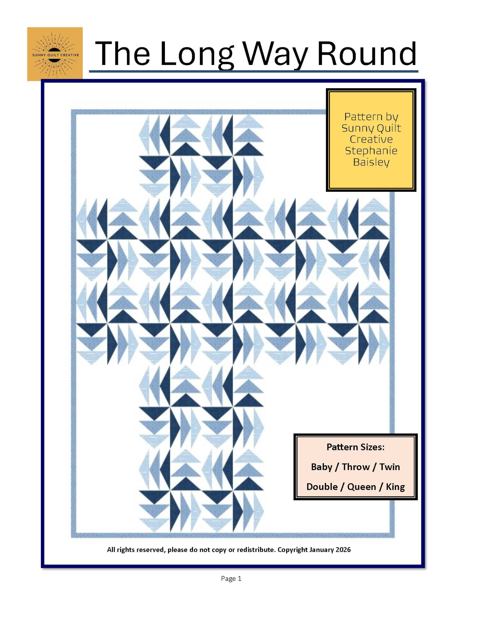 The Long Way Round Quilt Pattern / 6 Sizes (Baby to King) designed b Valdani perle cotton size 12 thread spool for quilting a
