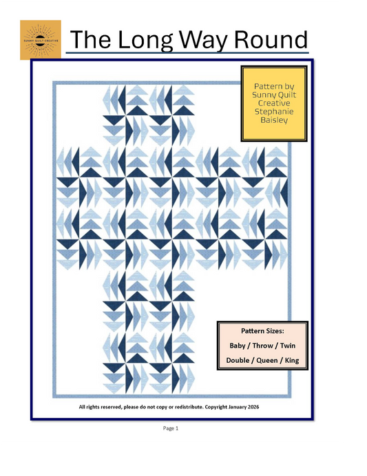 The Long Way Round Quilt Pattern / 6 Sizes (Baby to King) designed b Valdani perle cotton size 12 thread spool for quilting a