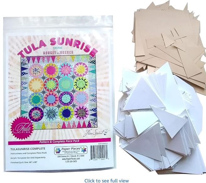 Tula Sunrise Complete Pattern; Paper Piece Pack by Tula Pink | Special Order