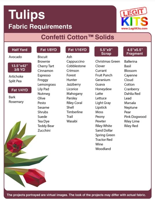 Legit Kits Tulips Pattern | Special Order