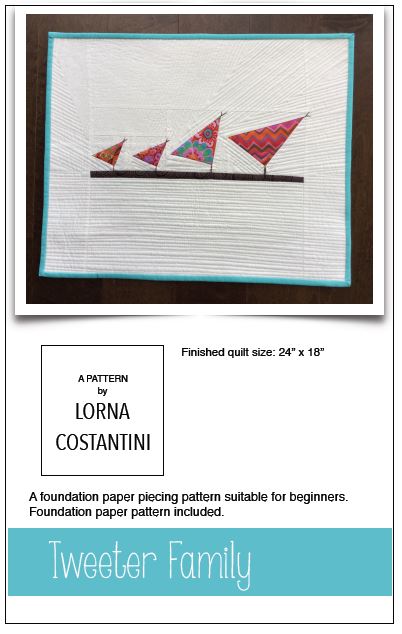 Tweeter Family Mini Wall Hanging Pattern Designed by Lorna Costantini