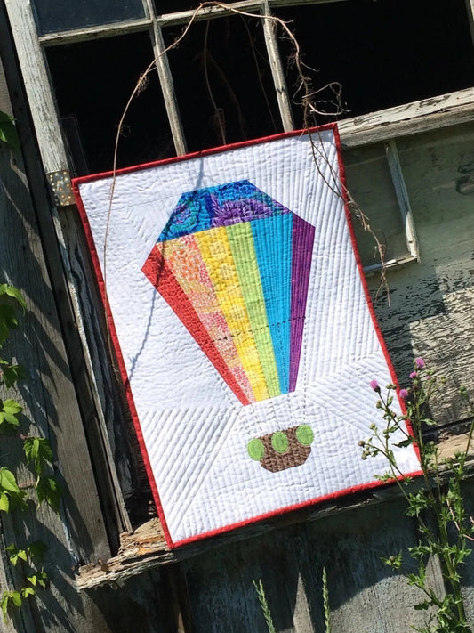 Up and Away - (Hot Air Balloon) Wall Hanging Quilt Kit - / Original Pattern by Lorna Costantini Included