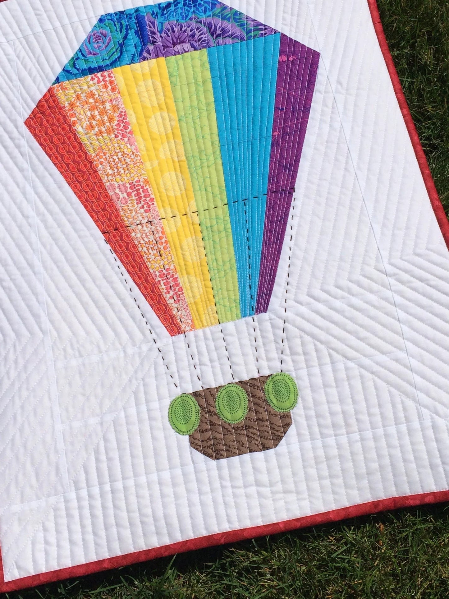 Up and Away - (Hot Air Balloon) Wall Hanging Quilt Kit - / Original Pattern by Lorna Costantini Included