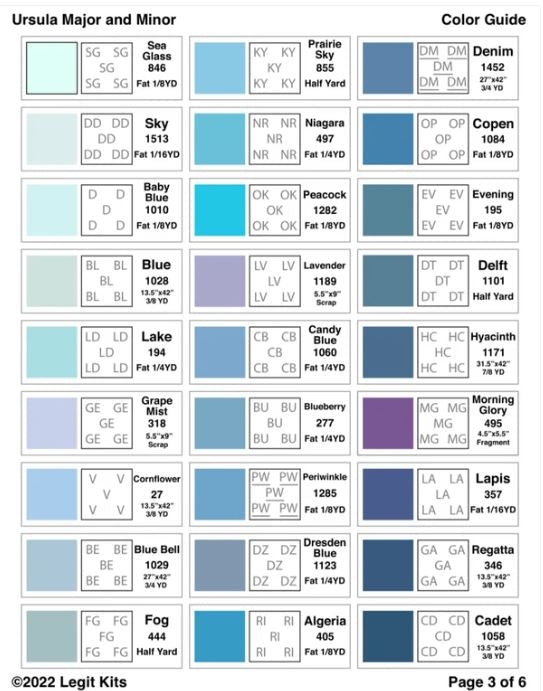 Legit Kits Ursula Major &amp; Minor Pattern | Special Order