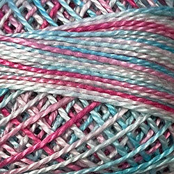 V108 Valdani Perle Cotton Size 12 / Spool 100M: VARIEGATED 100m Color No: V108 - Sparkling Stream