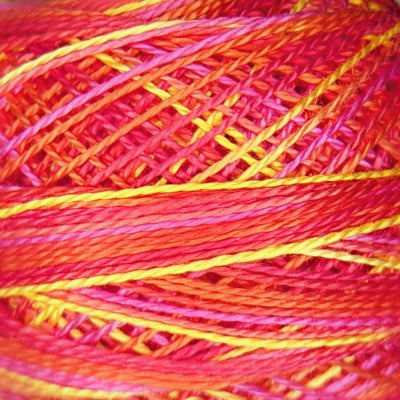 V11 Valdani Perle Cotton Size 12 / Spool 100M: VARIEGATED 100m Color No: V11 - Amsterdam's Tulips