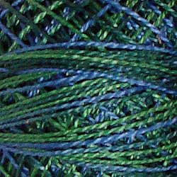 V15 Valdani Perle Cotton Size 12 / Spool 100M: VARIEGATED 100m Color No: V15 - Algae