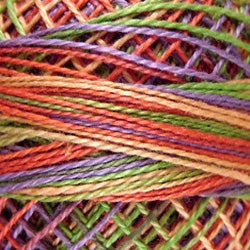V21 Valdani Perle Cotton Size 12 / Spool 100M: VARIEGATED 100m Color No: V21 Chimney Sparks