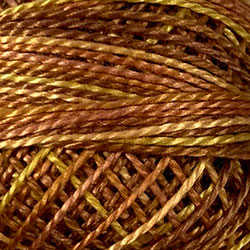 V4 Valdani Perle Cotton Size 12 / Spool 100M: VARIEGATED 100m Color No: V4 - Golden Browns